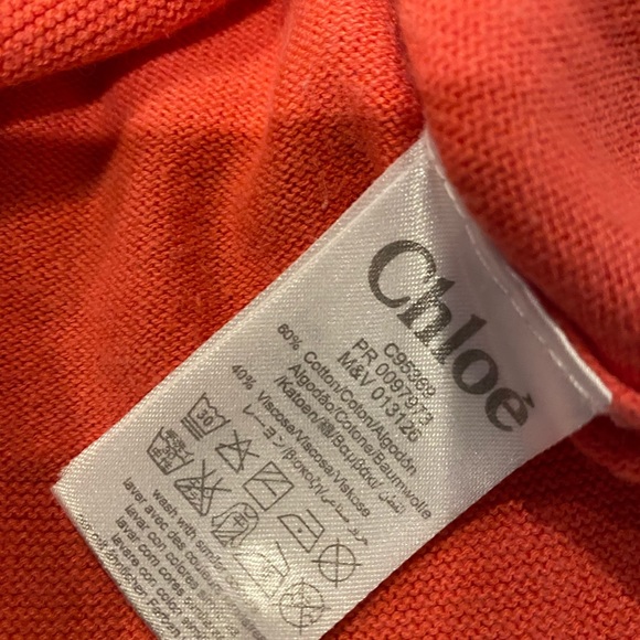 CHLOE Baby Scalloped Detail Coral Cardigan Sweater Size: 6 months - Picture 2 of 3
